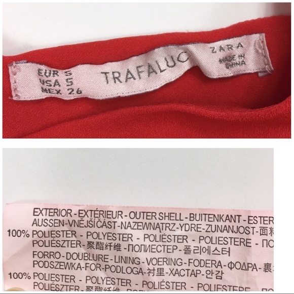 ZARA Ruffle Cropped Camisole Top Red - Picture 5 of 6